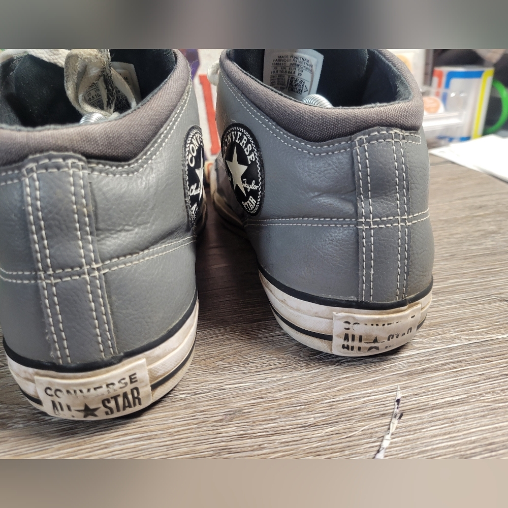 Converse ALL STAR HI TOP CANVAS & Leather SNEAKERS MEN’S‎ SMOKED NAVY Size 10.5 - Picture 5 of 9